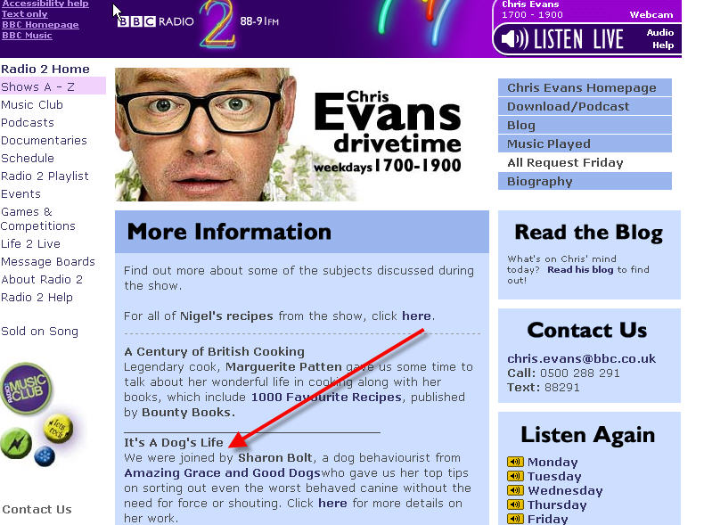 Chris Evans show 24th Jan